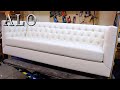 DIY- HOW TO UPHOLSTER A MODERN TUFTED STYLE SOFA FURNITURE | DIY - ALO Upholstery