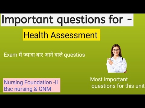 | Important Questions For | Health Assessment | Nursing Foundation - II ...