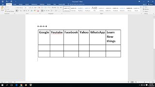 Easiest way to Insert/Create Table in MS Word