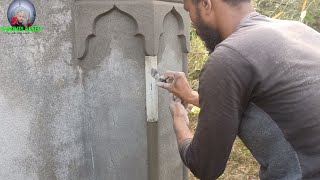 Beautiful round bit with sand cement in plastic pipe