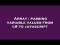 Array : passing variable values from c# to javascript