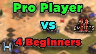 Professional Player vs 4 Beginners | Aoe2