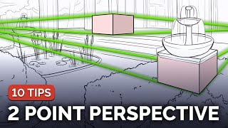 How to Draw Two Point Perspective | Tips & Speedpaint (Palace Garden)
