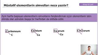 Rəqəmsal məktəb - Kimya VII sinif - Kimyəvi elementlər və onların simvolları