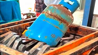 Shredder! shredding Gas Cylinder and Strong metal made