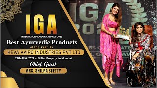 IGA Awards 2022 || #shilpashetty || Keva Kaipo Industries Awarded For Best Ayureveda Products