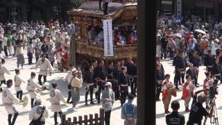 平成２７年　成田祇園祭　成田山大本堂前　上町の屋台　巡行スタート　２０１５．７．１０　Narita Gion Matsuri