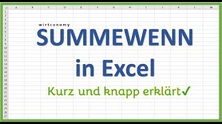 SUMMEWENN Funktion Excel | einfach erklärt | Beispielaufgabe | wirtconomy