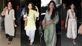Janhvi Kapoor seems to favour Indian wear for her travel style!