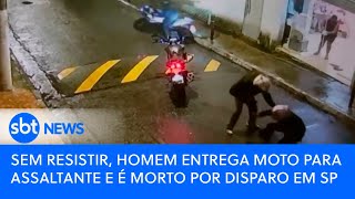 Sem resistir, homem entrega moto para assaltante e é morto por disparo em SP