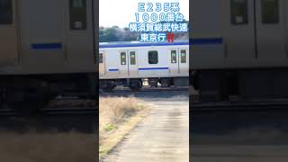 モノサクを疾走する、E235系1000番台横須賀総武快速東京行‼️ ＃モノサク ＃E235系1000番台 ＃横須賀総武快速 ＃東京行 2024/12/18 14時32分