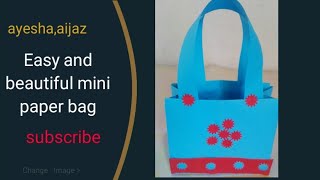 Diy paper bag make easy and beautiful mini gift bag| ayesha aijaz |DIY crafts: Paper GIFT BAG (Easy)