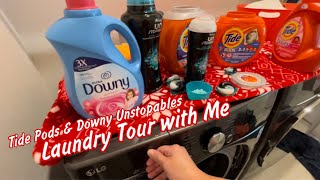 Laundry Tour with Me + Introducing Tide Pods \u0026 Downy Unstopables | How to use?