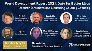 World Development Report 2021: Data for Better Lives—Research Directions & Country Capacity
