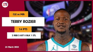TERRY ROZIER 14 PTS, 3 REB, 5 AST, 0 BLK, 1 STL vs CLE | 2023-2024 MIA | Player