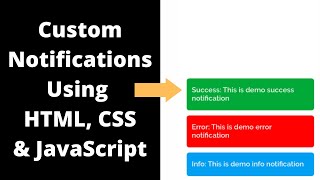 How to add Custom Notifications / Alerts using HTML, CSS & JavaScript