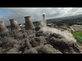 ferrybridge c power station chimneys and boiler house blowdown august 2021