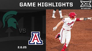 Michigan State vs. Arizona Doubleheader Highlights (2.6.25) | 2025 Big 12 Softball