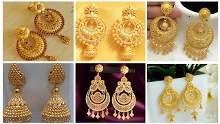 daily wear Gold earrings designs 2024||gold earrings|| fashion ideas for Ladies||