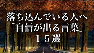 落ち込んでいる人へ 「自信が出る言葉」 15選 #名言 #心に響く言葉 #名言集 #人生 #おすすめ