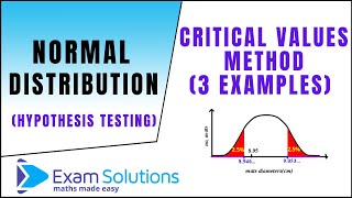 Hypothesis testing for Normal Distribution - Critical values method (3 examples) | ExamSolutions