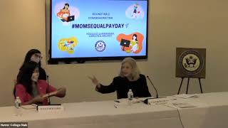 Chair Maloney leads a discussion on the gender wage gap for mothers