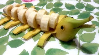 HOW TO MAKE DOLPHIN DECORATION FROM BANANA | Fruit Carving | Banana Garnish