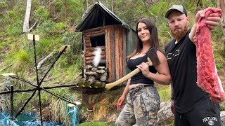 We Bushcraft A Massive Waterwheel Rotisserie + Hunting An Epic Meal