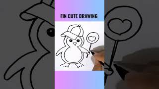 HOW TO DRAW A CUTE PENGUIN+LOLLIPOP {#youtube #shorts #cute #drawing #video #how }