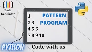 Pattern Program For Python | Python for Beginners | Code Generator | CG.