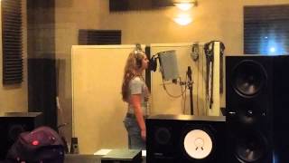 Laying down harmonies to Walk Away