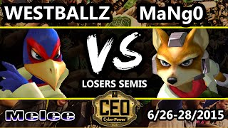 CEO 2015 - Westballz (Falco) Vs. C9 Mango (Fox) SSBM Losers Semis - Smash Melee