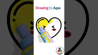 Yellow Heart step by drawing for kids