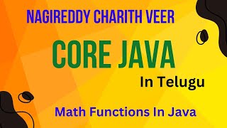 Part 4 :Math Functions In Java | Java Programming In Telugu