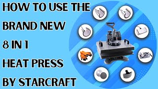 8 in 1 Heat press unboxing and two projects - How to change heat press attachments Starcraft Hat mug