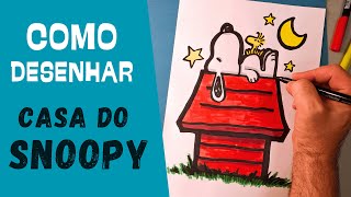 DESENHANDO SNOOPY EM CIMA DA CASA MUTO FÁCIL | PASSO A PASSO