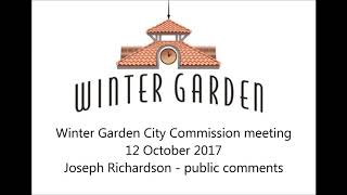 12 Oct 2017 Winter Garden City Commission meeting