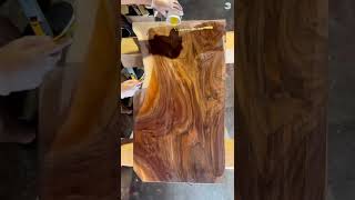 VP Woodwork and Design is using Oil Plus 2C Pure to transform this walnut! #shorts