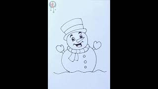 How To Draw CUTE SNOWMAN |Crismas easy drawing |cartoon