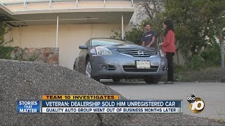 Local military veteran says car dealership selling unregistered vehicles