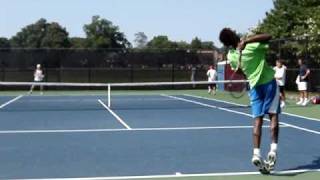 Gael Monfils practicing his serve