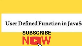 User define function in java script