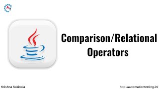 Comparison or Relational Operators in Java | Java Tutorial For Beginners | Relational Operators