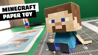 MINECRAFT Papertoy Tutorial - Easy DIY Steve Papercraft - Minecraft Craftables - Kooky Craftables