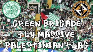Celtic 1 - Dundee United 1 - Green Brigade Fly Massive Palestinian Flag - 26 September 2021