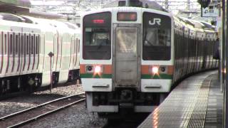 【引退間近】211系宇都宮線普通列車 小山駅到着～発車@2013.2.9