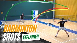 The 11 Basic Shots in Badminton from different angles