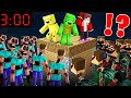 JJ and Mikey and Banana Kid SURROUNDED by Scary Mimics in Minecraft Maizen