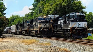 GE vs. EMD: NS 154 passes NS 28T at CP Arcadia