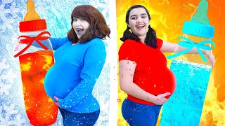 HOT PREGNANT VS COLD PREGNANT | AWKWARD PREGNANCY SITUATION WITH FIRE AND ICY GIRL BY CRAFTY HACKS